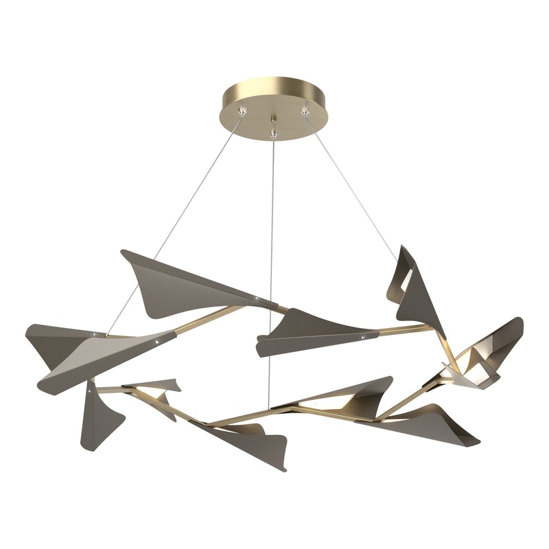 Plume 12-Light LED Pendant Soft Gold Dark Smoke