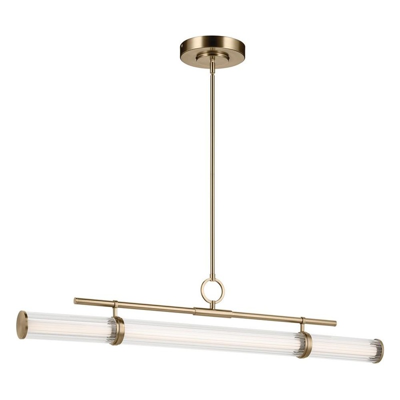 Riven 48.25″ LED 1-Light Linear Chandelier Champagne Bronze