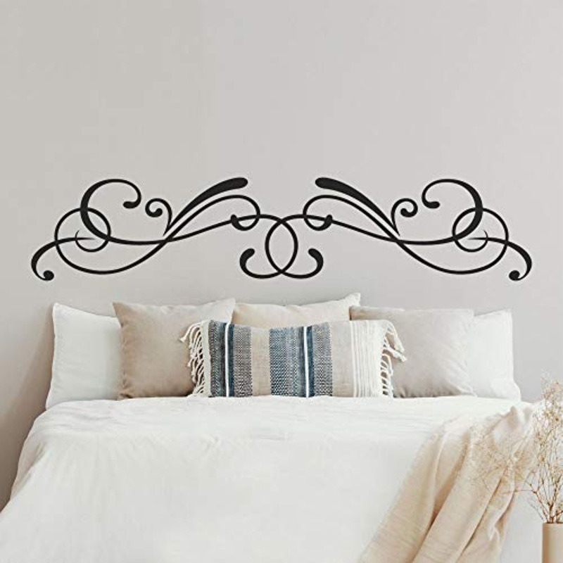 T-MK383 – Adesivi per testiera del letto, 29 x 140 cm, colore: Nero