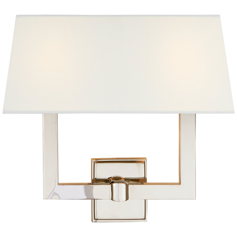 Two Light Wall Sconce from the Square Tube Collection in Polished Nickel Finish by Visual Comfort Signature