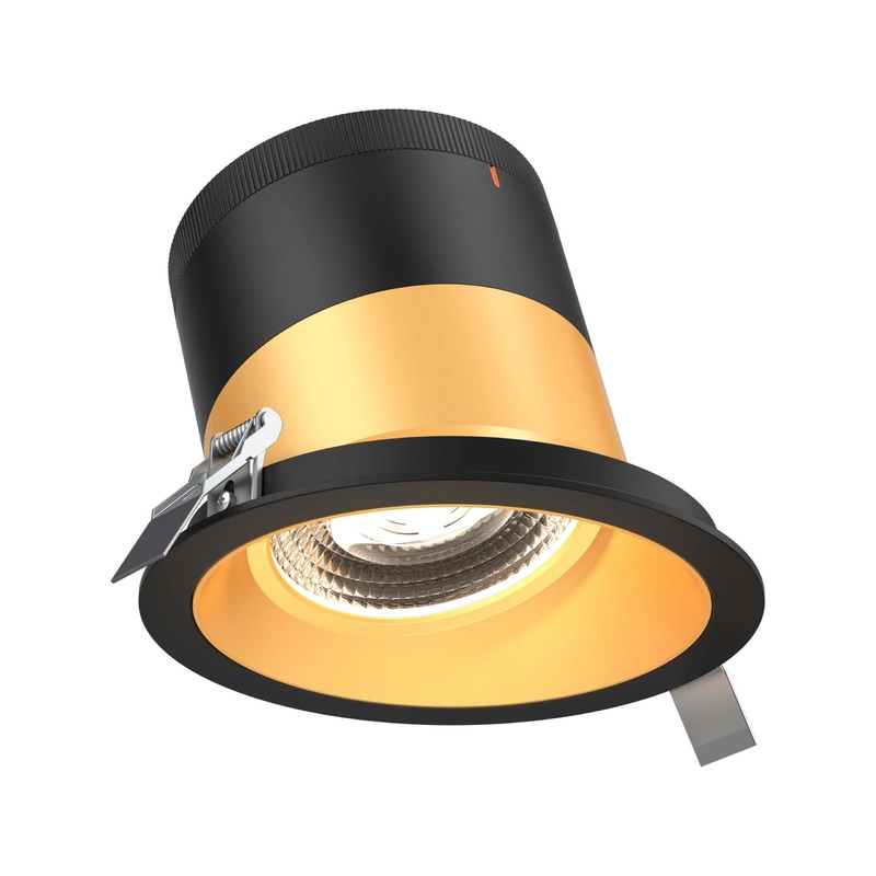 6″ Modular Downlight Gold with Black Trim 60 Degrees Sloped Ceiling
