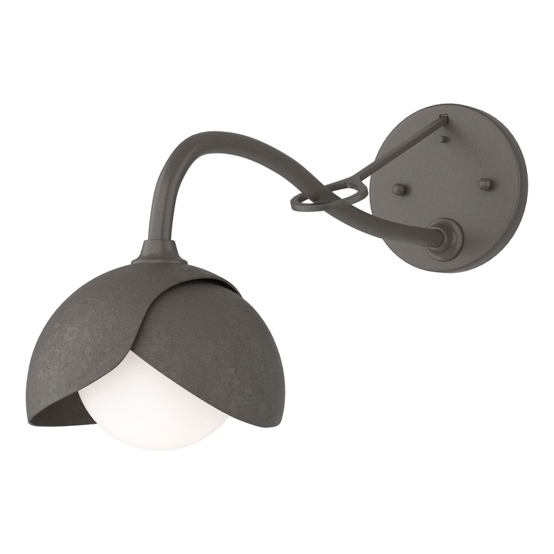 Brooklyn 1-Light Double Shade Long-Arm Sconce Dark Smoke Dark Smoke