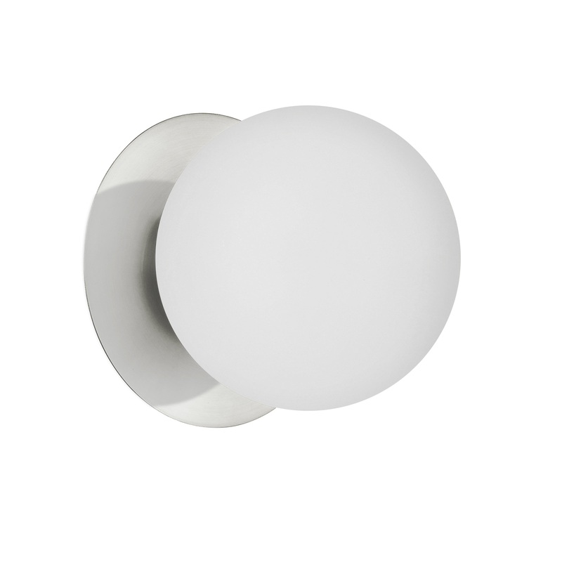 Burlat 1-Light Wall Sconce Polished Chrome with White Opal Glass