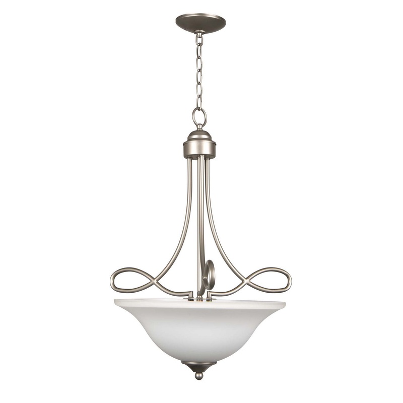 Craftmade 25023-SN-WG Cordova Three Light Inverted Pendant Satin Nickel (Discontinued)