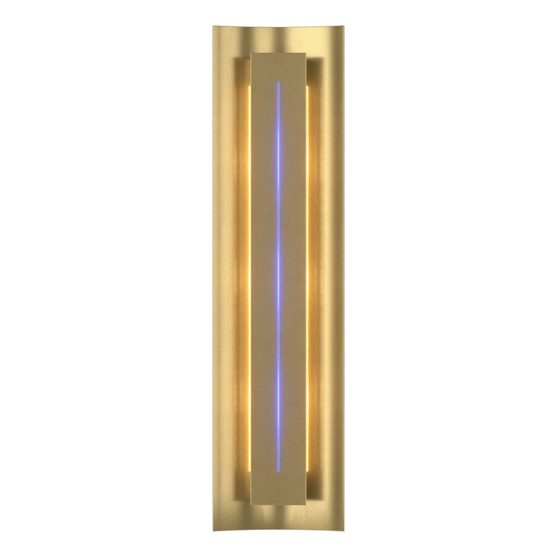 Gallery Sconce Modern Brass Blue Glass (EE)
