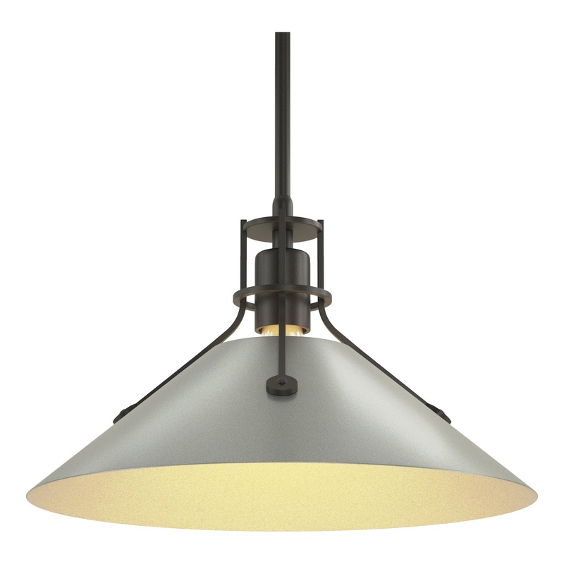 Henry Medium Steel Shade Pendant Black Vintage Platinum