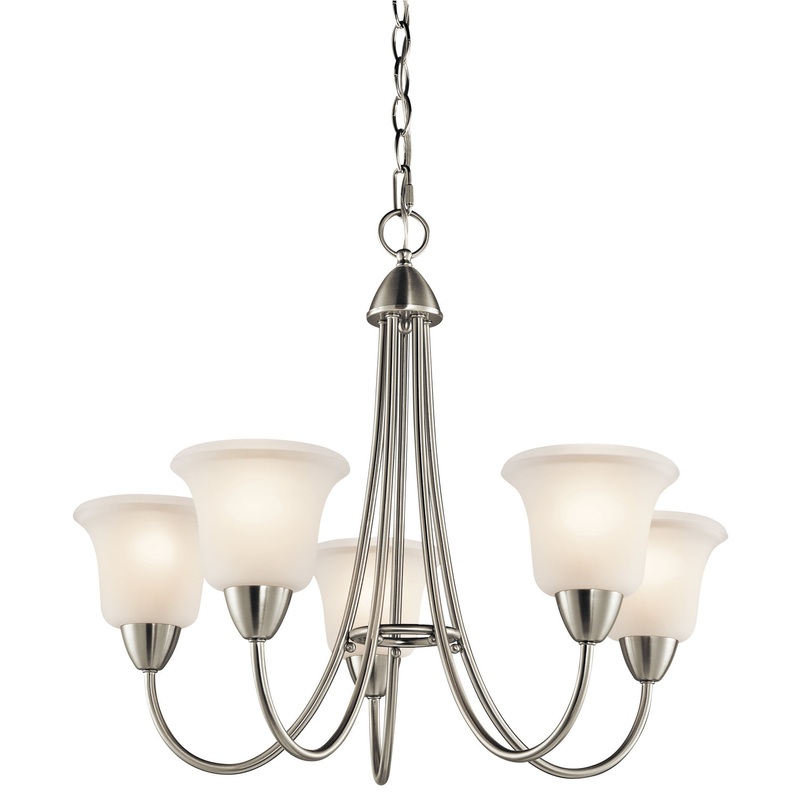 Kichler 42884NI Five Light Chandelier, Brushed Nickel