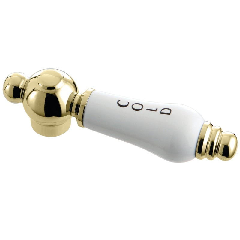 KSH3602PLC Cold Porcelain Lever Handle, Polished Brass
