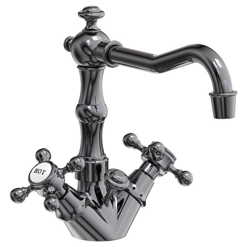 Lavatory Faucet Chesterfield 2 Cross ADA Midnight Chrome 1.2 Gallons per Minute Brass Spout Height 5-1/4 Inch