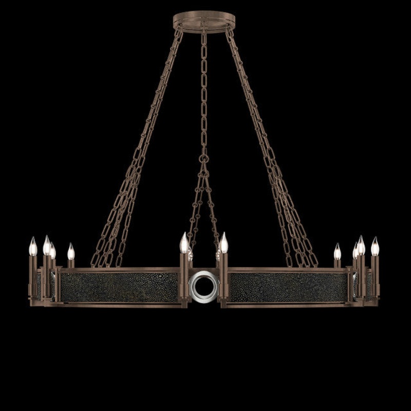 Mirage 49.75″W Round Chandelier Bronze/Nickel/Black Knight