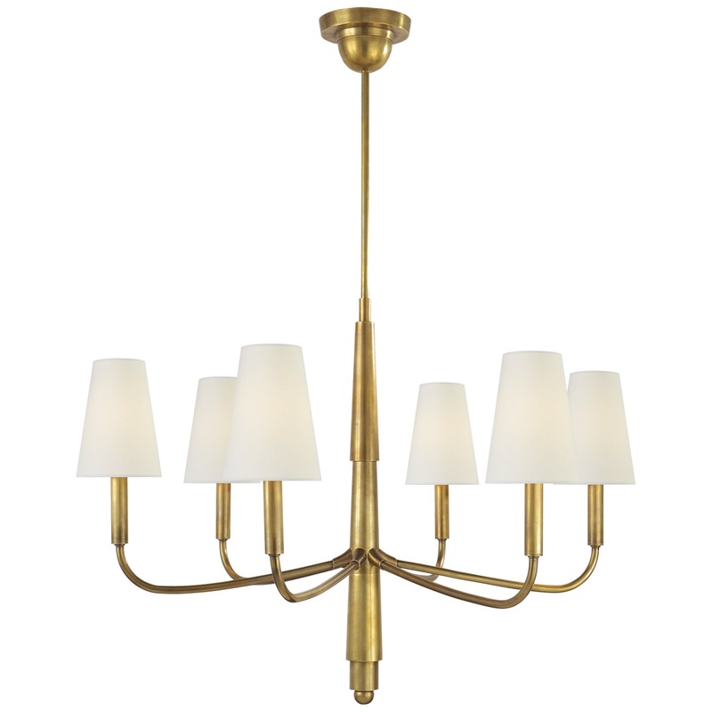 Six Light Chandelier from the Farlane Collection in Hand-Rubbed Antique Brass Finish by Visual Comfort Signature