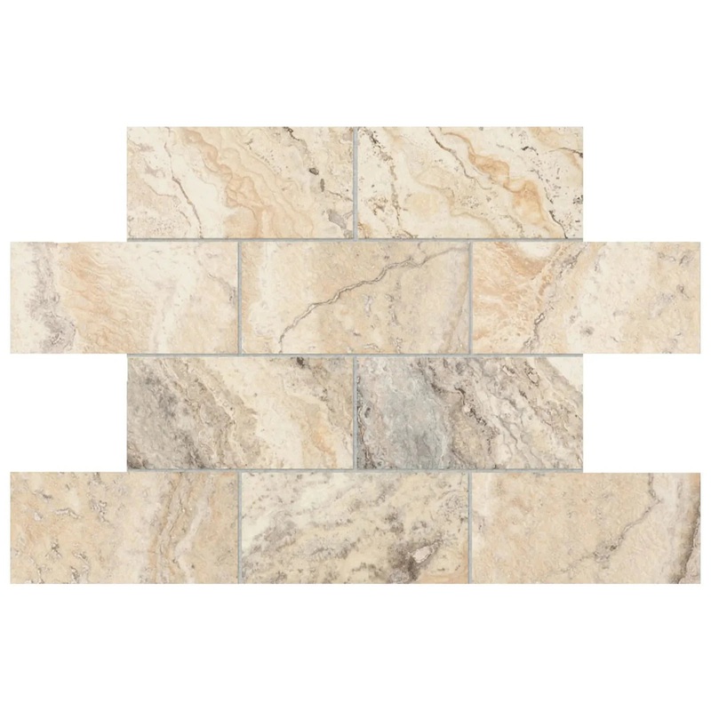 Travertine Filled & Honed Picasso Stone Tile 73-037