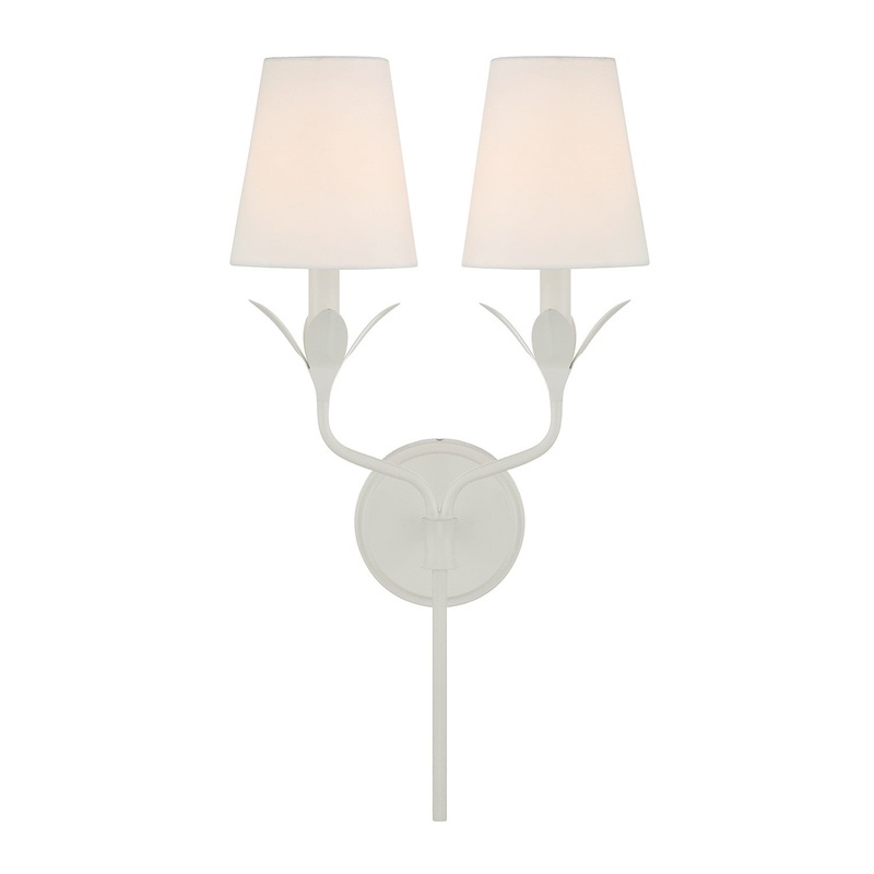 Two Light Wall Sconce from the Broche Collection in Matte White Finish by Crystorama