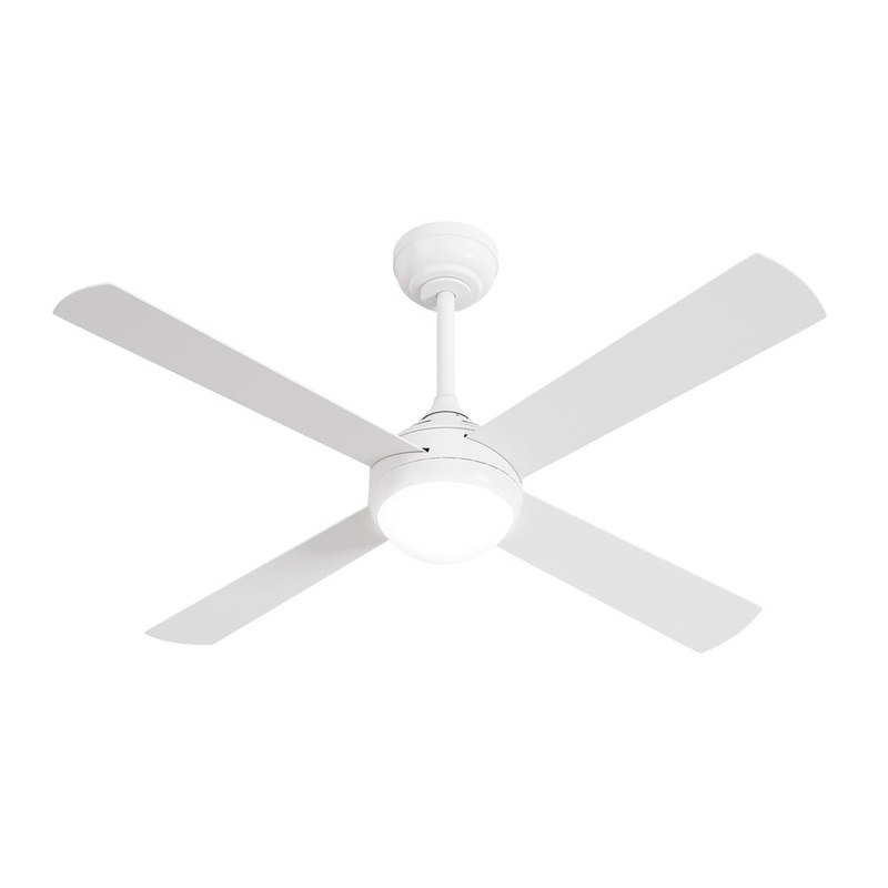 52” AC Ceiling Fan with Light Remote Control 4 Blades White