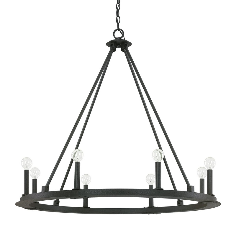 Capital Lighting 4918BI-000 Pearson 8 Light Chandelier Black Iron