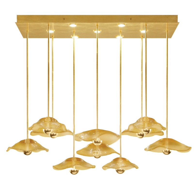 Embark 61.75″W Rectangular Pendant Gold Leaf/Amber