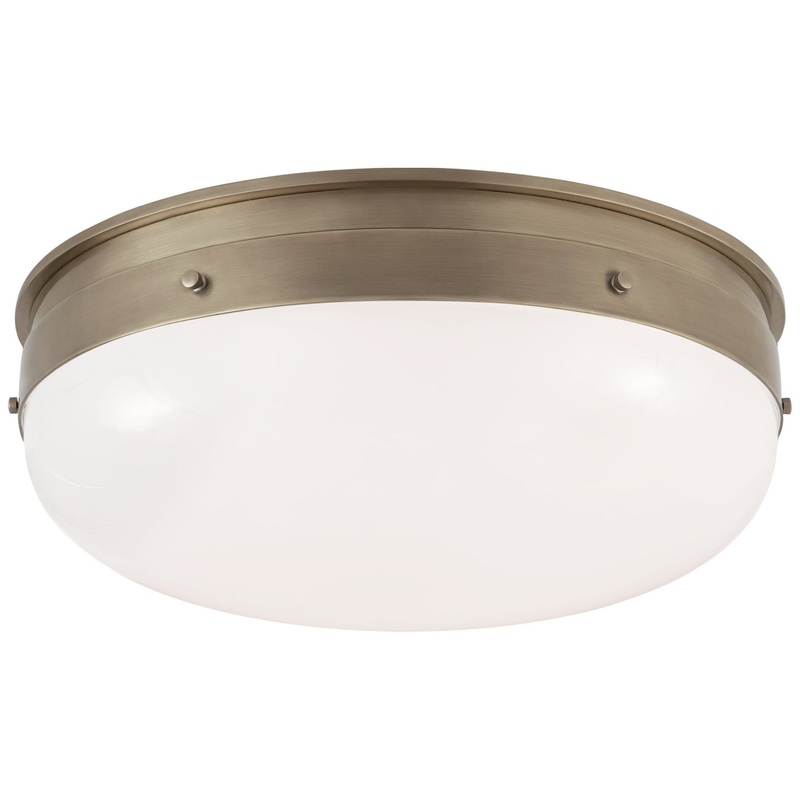 LED Flush Mount from the Hicks Collection in Antique Nickel Finish by Visual Comfort Signature