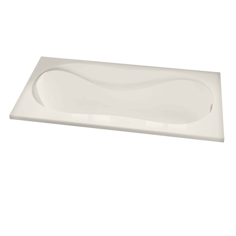 MAAX 102723-107-007 Cocoon 6636 Acrylic Drop-in End Drain Hydrosens Bathtub in Biscuit