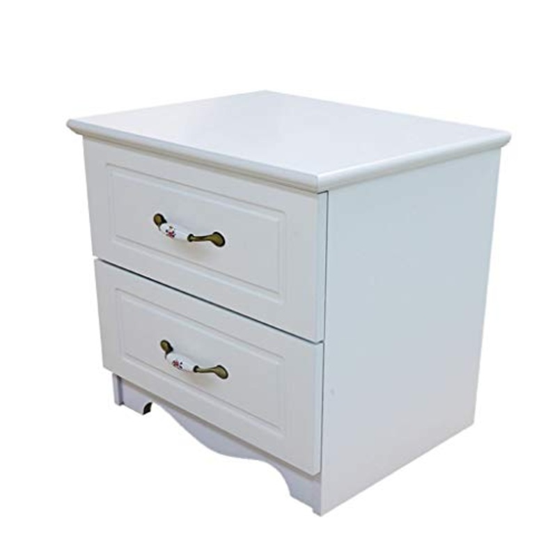 Comodino Semplice e Moderno Camera da Letto 2 Bianco Contenitore for Armadio Peso 300 kg-48x45x40 cm FANJIANI