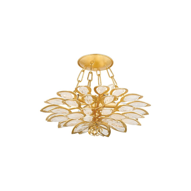 Corbett Lighting 363-18-GL Vittoria Four Light Semi Flush Mount Gold Leaf