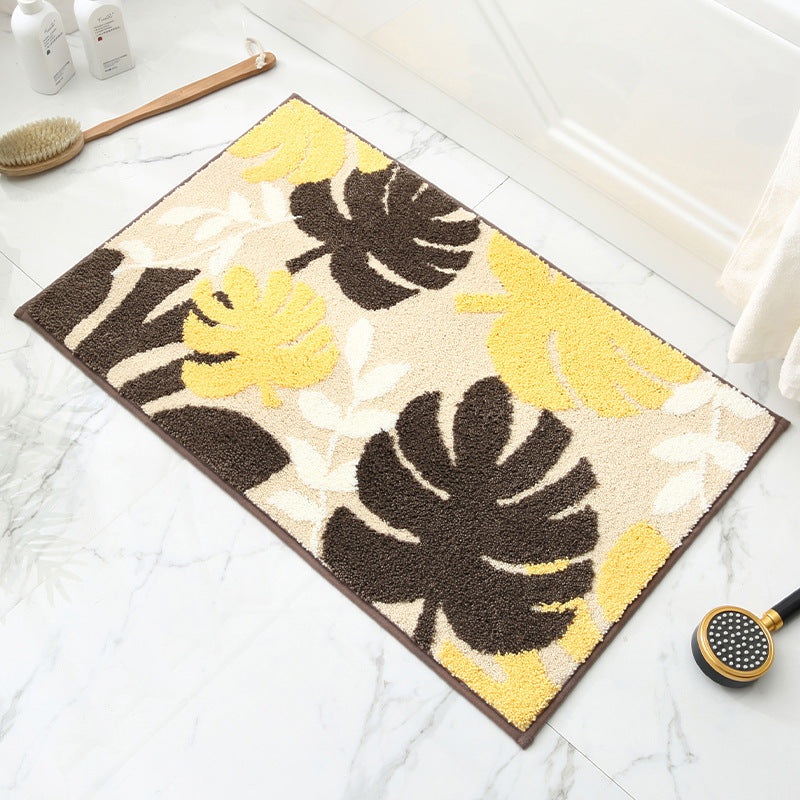 Garden of Gold Jacquard Bathroom Mat – Super Absorbent Non-Slip Rug (40x60cm), Toilet Floor Mat for Bathroom/Bedroom/Entryway