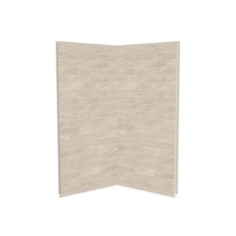 MAAX 103388-312-507 Utile 3636 Composite Direct-to-Stud Two-Piece Corner Shower Wall Kit in Organik Loam