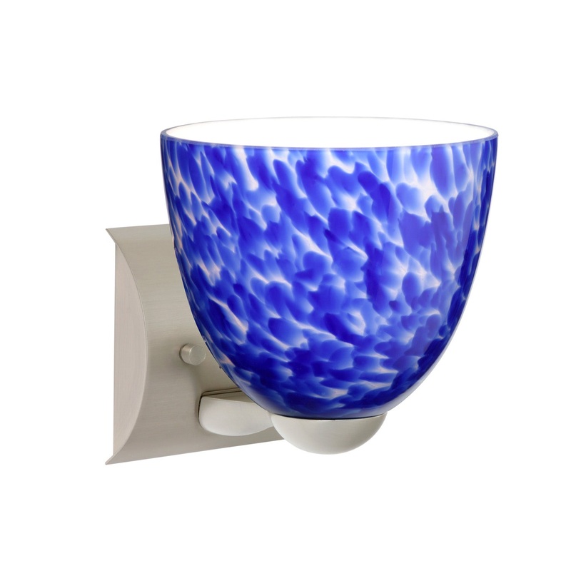 One Light Wall Sconce from the Sasha Collection in Satin Nickel Finish by Besa