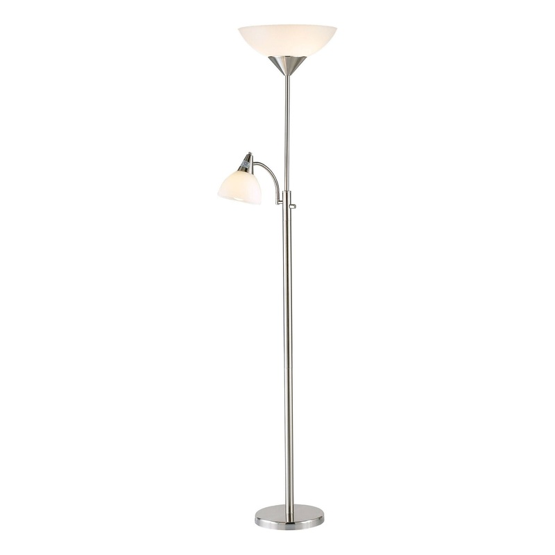 Piedmont 300W Combo Torchiere Brushed Steel