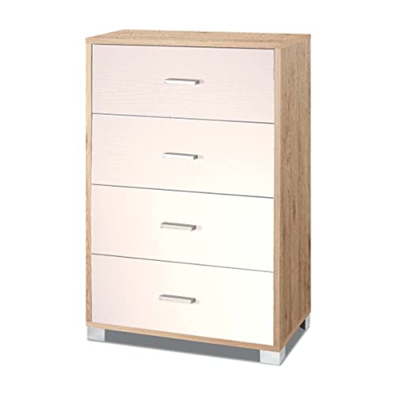 Sarmog Kit Mobile CASSETTIERA 4 POSTI H112 L70 P41 Cm Struttura Rustico Frontale Bianco 772k