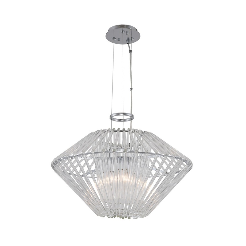 Three Light Pendant from the Taza Collection in Chrome Finish by Kalco