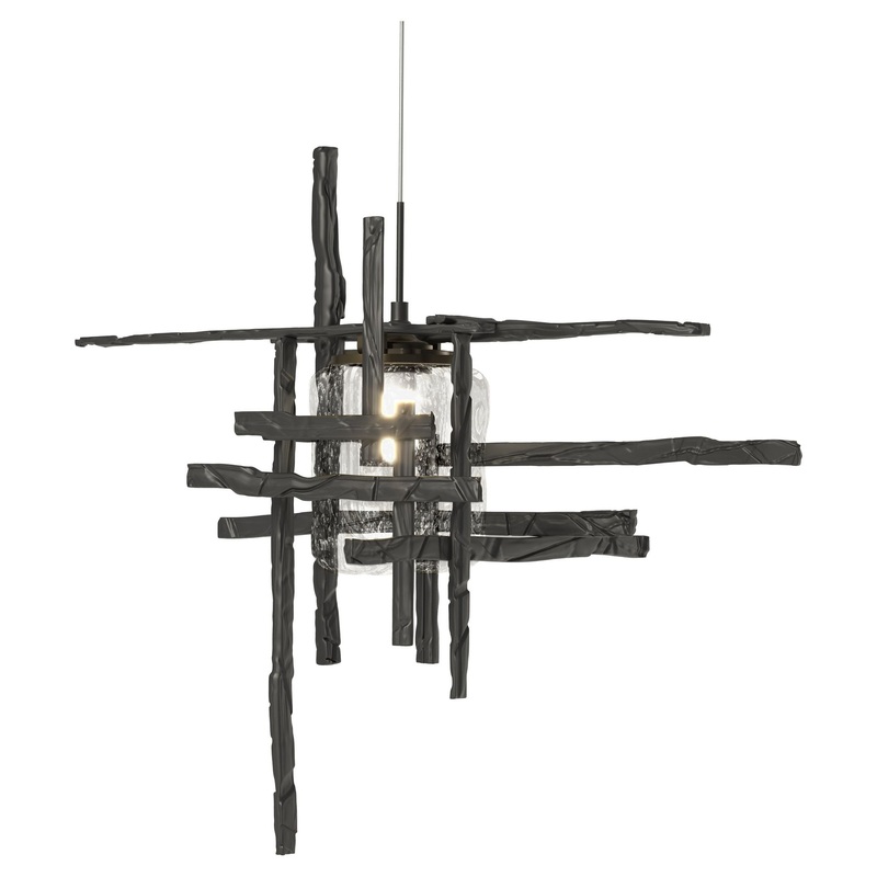 Tura Seeded Glass Low Voltage Mini Pendant Black