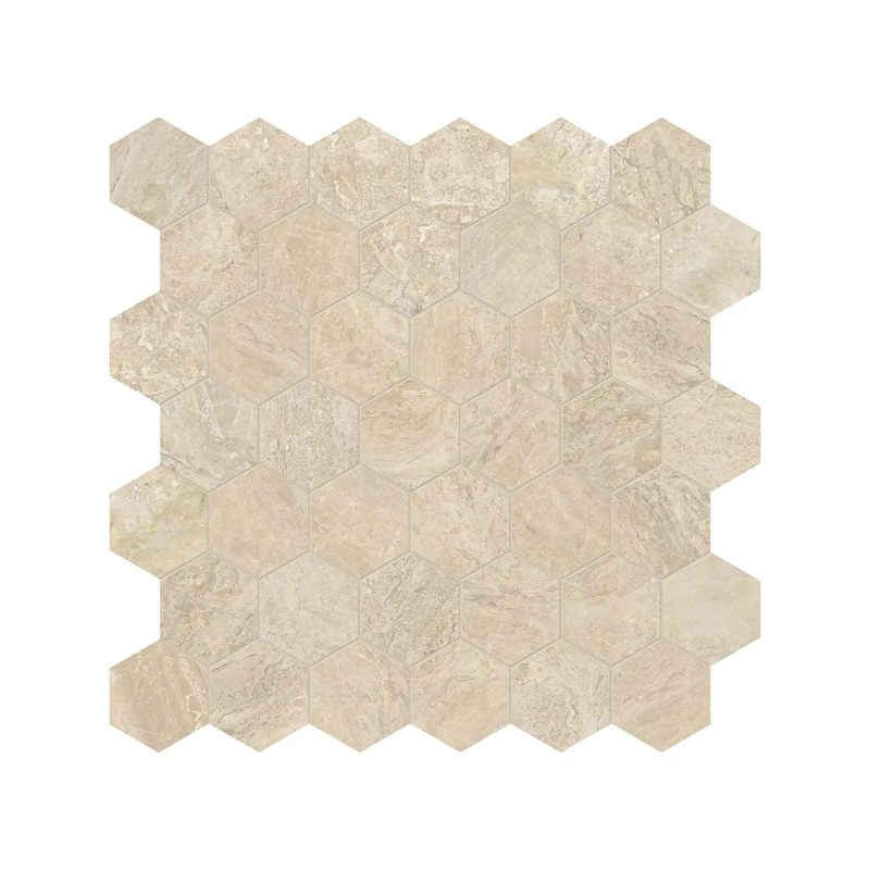 2″ Hex Impero Reale Polished Marble Mosaic 1 Sheet = .99 Sqft Hexagon
