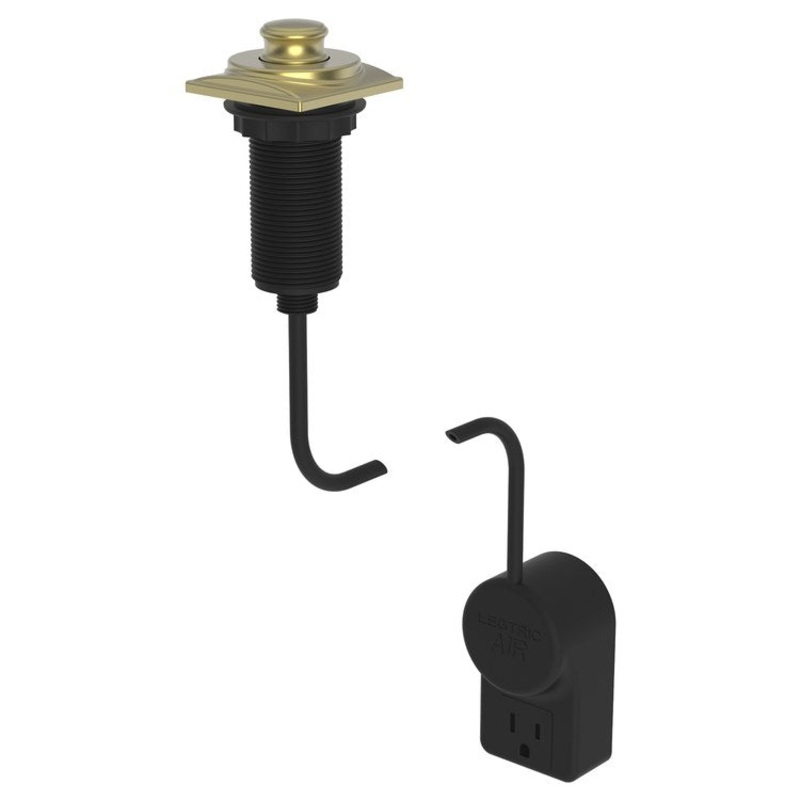 Air Activation Switch Adams Disposer with Power Adapter Satin Brass PVD Brass