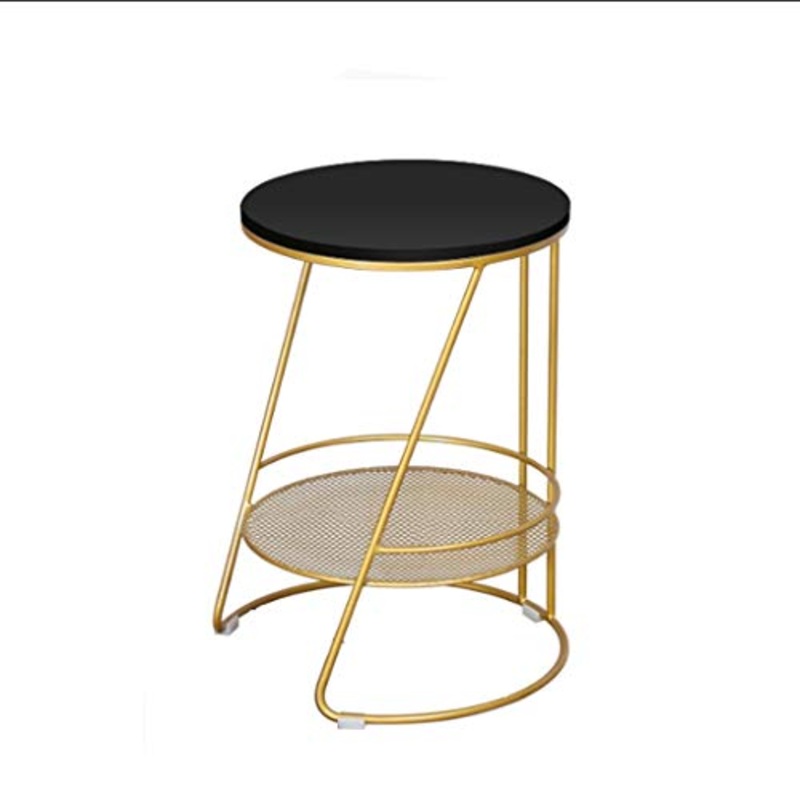 Comodini Tavoli da Letto Fine Nordic Marmo Laterale Piccolo tavolino Comodino con Metallo scaffale for tavolino Piccolo Comodini Letto (Color : Black, Dimensione : A)
