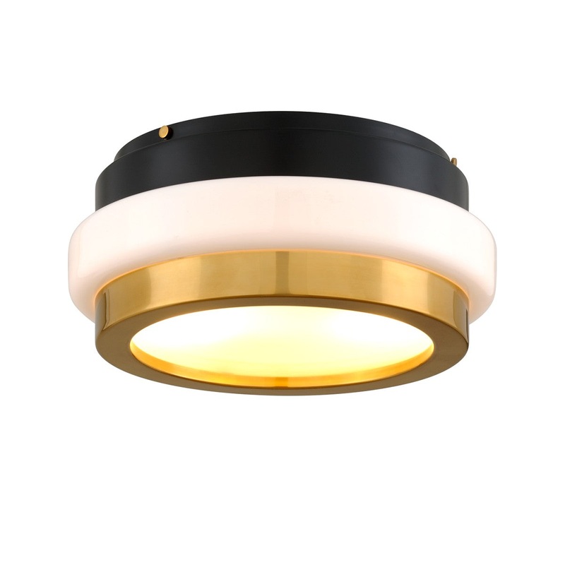 Corbett Lighting 299-32 Beckenham Two Light Flush Mount Vintage Polished Brass/Black Brass (Discontinued)