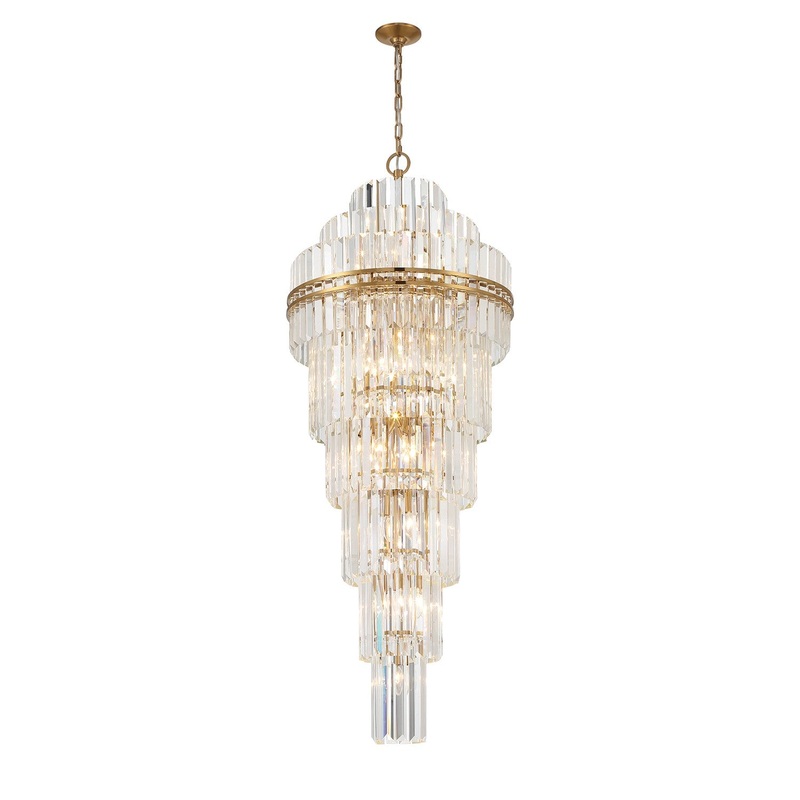 Crystorama HAY-1419-AG Hayes 31 Light Chandelier Aged Brass