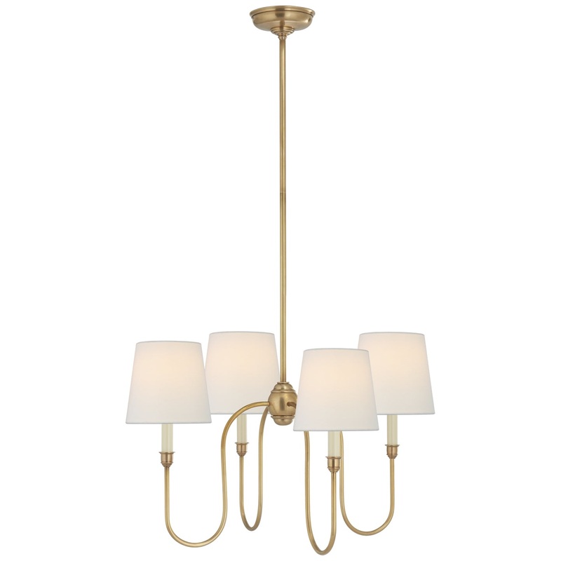 Four Light Chandelier from the Vendome Collection in Hand-Rubbed Antique Brass Finish by Visual Comfort Signature