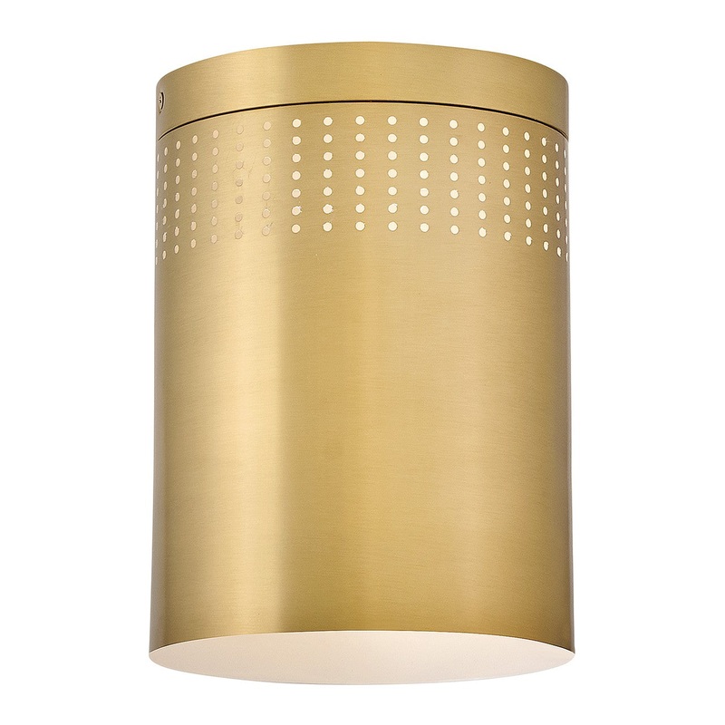 LED Flush Mount from the Casey Collection in Lacquered Brass Finish by Lark