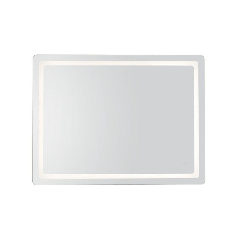 LED Vanity Mirror from the Seneca Collection in Sandblasted Merc Edge Finish by Kuzco Lighting