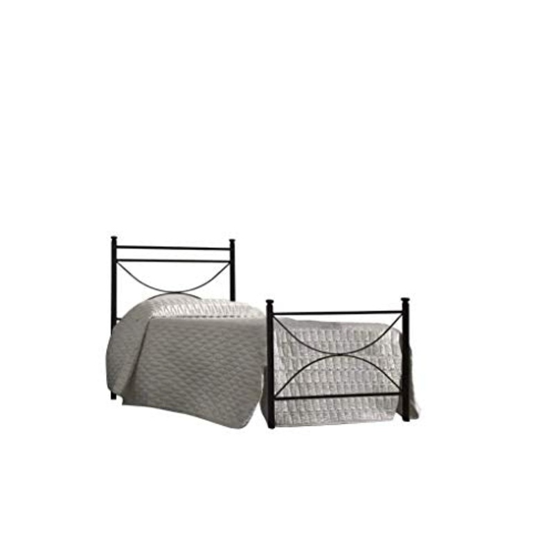 Letto Singolo in Ferro BATTUTO, Modello Matilde, Vari Colori, 100% Made in Italy (Nero, Sfumature Oro)