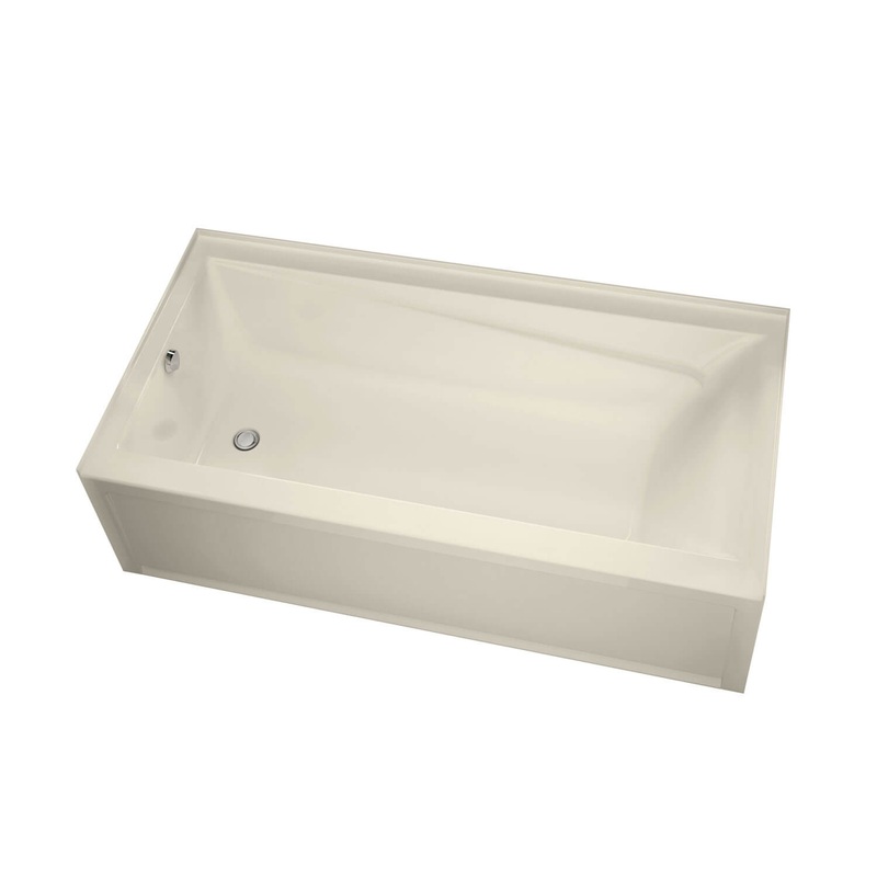 MAAX 106225-R-003-004 Exhibit 7232 IFS Acrylic Alcove Right-Hand Drain Whirlpool Bathtub in Bone
