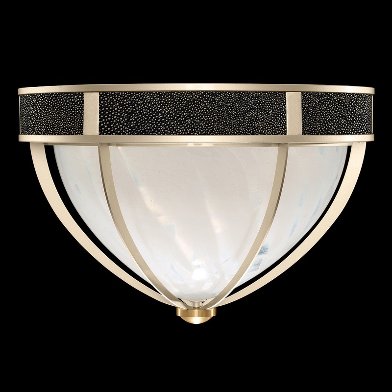 Mirage 18.75″W Round Flush Mount Champagne/Brass/Black Knight