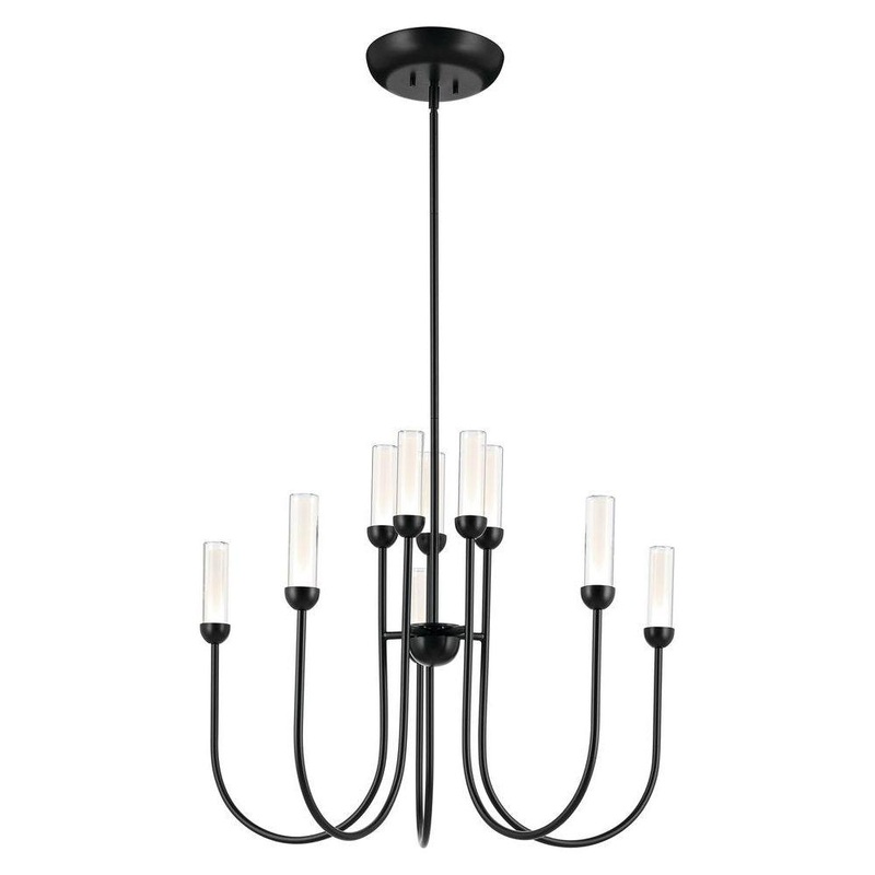Moraine 30″ LED 10-Light 2-Tier Chandelier Black