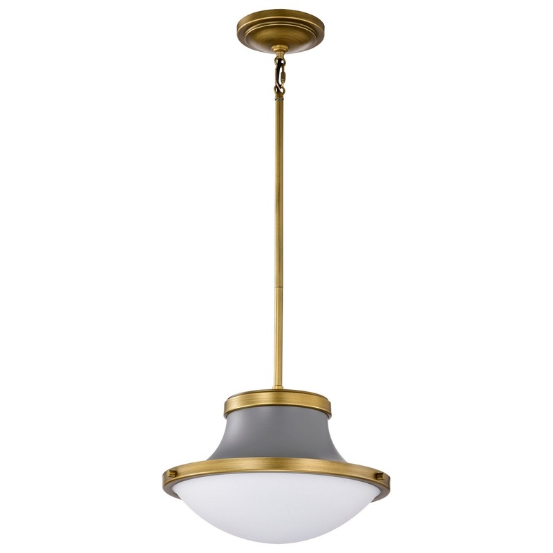 One Light Pendant from the Lafayette Collection in Matte Gray Finish by Nuvo Lighting