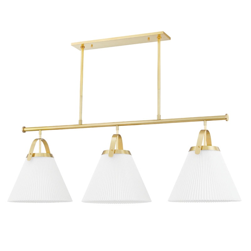 Three Light Island Pendant from the Aldridge Collection in Aged Brass Finish by Hudson Valley