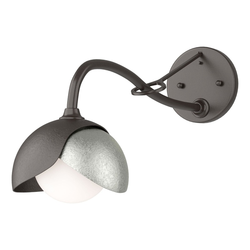 Brooklyn 1-Light Double Shade Long-Arm Sconce Oil Rubbed Bronze Sterling