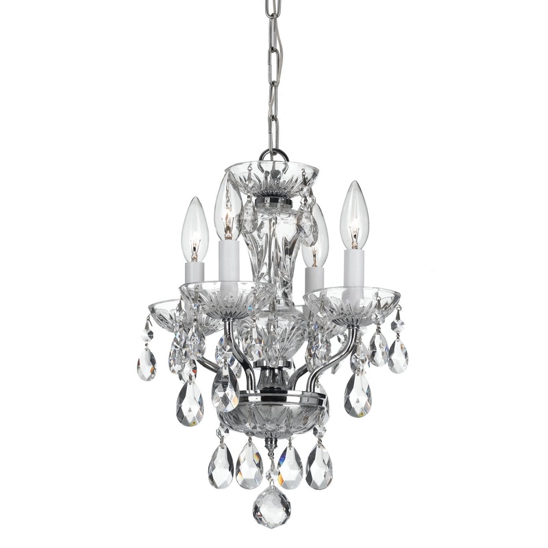 Crystorama 5534-CH-CL-S Traditional Crystal Four Light Chandelier Polished Chrome