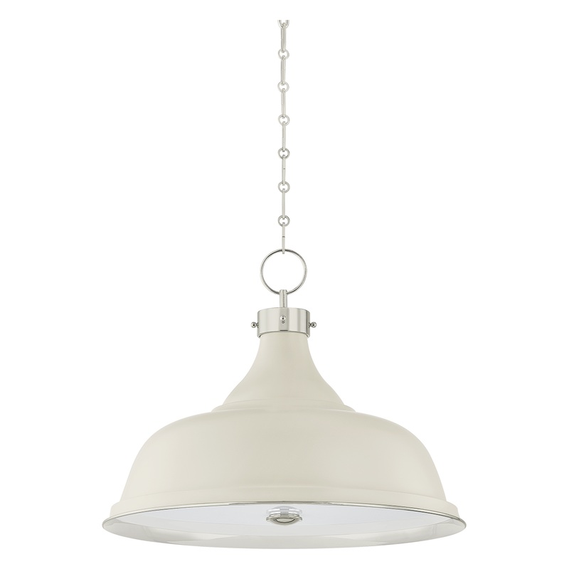 Painted No.1 4-Light Pendant Polished Nickel/Off-White
