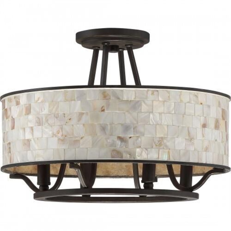 Quoizel AS1716PN Aristocrat Semi flush  plldn brnz  4lts Semi-Flush Mount