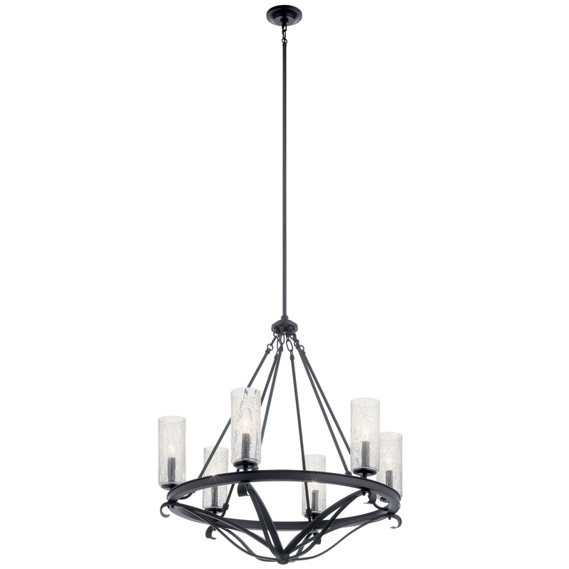 Six Light Chandelier from the Krysia Collection in Black Finish by Kichler